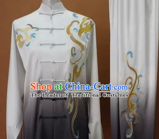 Top Embroidered Mandarin Tai Chi Taiji Martial Arts Competition Uniforms Dresses Suits Outfits