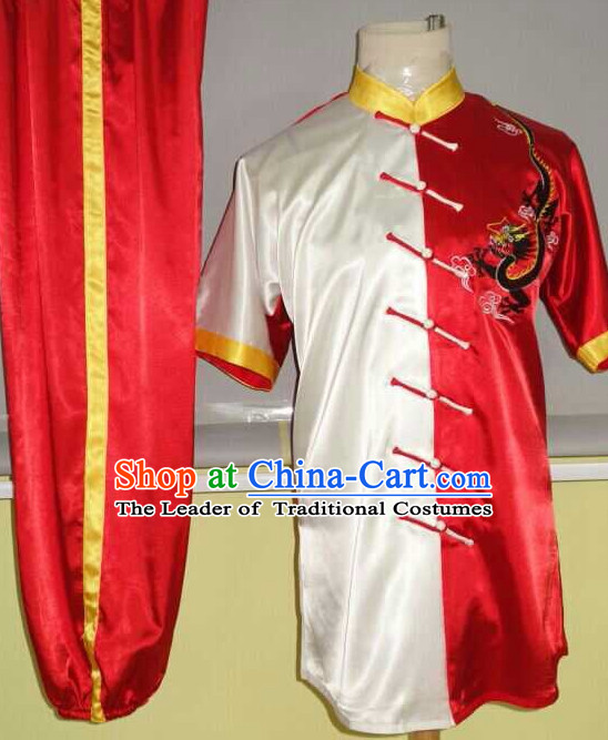 Top Embroidered Mandarin Tai Chi Taiji Kung Fu Martial Arts Competition Uniform Dresses Suits Outfits for Adults