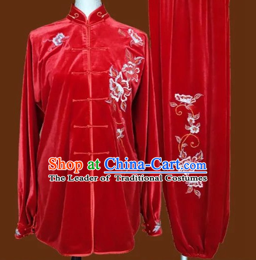 Top Mandarin Tai Chi Taiji Kung Fu Martial Arts Competition Uniforms Dresses Suits Outfits for Adults