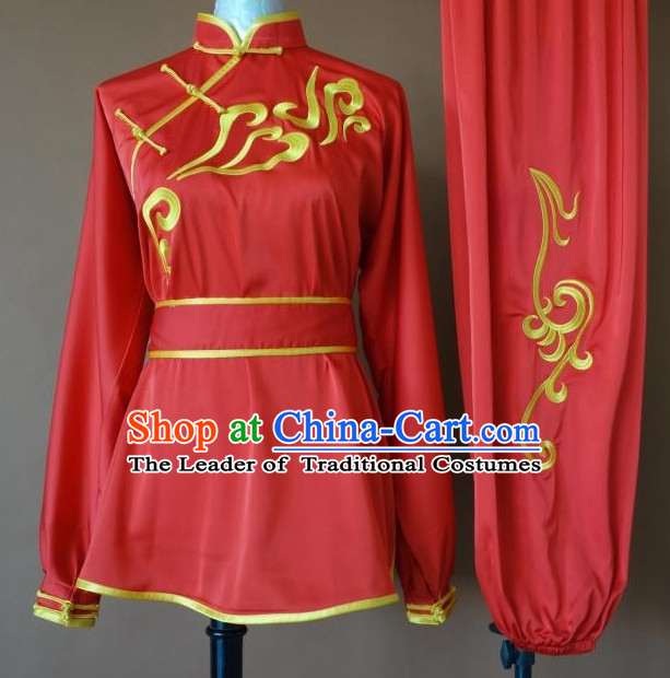 Top Tai Chi Taiji Kung Fu Gongfu Martial Arts Competition Uniforms Dresses Suits Outfits for Adults