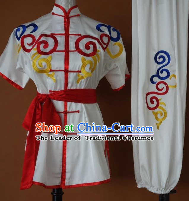 Top Tai Chi Taiji Kung Fu Gongfu Martial Arts Wu Shu Competition Uniforms Dresses Suits Outfits for Adults and Kids