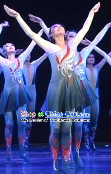 Chinese Folk Dance Costumes and Headpieces for Women