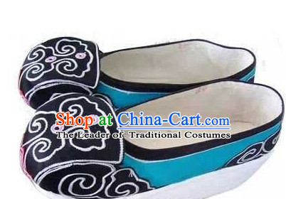 High Heel Handmade Ancient Traditional Chinese Male Handmade and Embroidered Hanfu Lotus Shoes China Shoes for Men or Boys