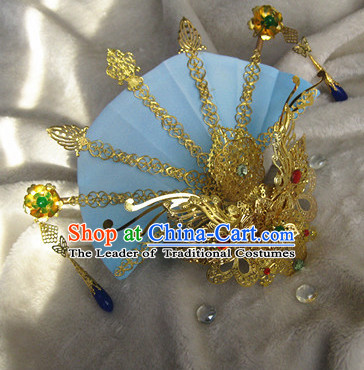 Ancient Chinese Empress Princess Phoenix Queen Crown Coronet Headpieces Headdress Hair Accessories Set