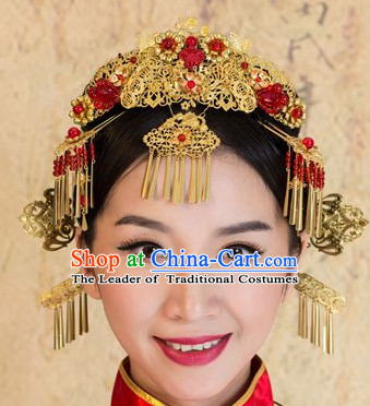 Ancient Chinese Empress Princess Queen Hair Style Accessories Hair Sticks Clips Hair Pin Hair Pieces Combs Ancient Chinese Chopsticks Asian Wedding Bridal Hair Ornaments Crown