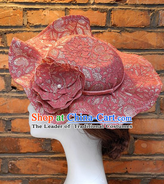 Top Handmade Flower Decoration Hat Dress Hat for Ladies