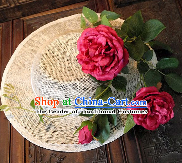 Top Handmade Flower Decoration Hat Dress Hat for Ladies