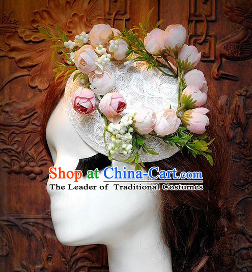 Top Handmade Flower Decoration Hat Dress Hat for Ladies