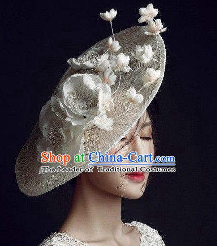 Top Handmade Flower Decoration Hat Dress Hat for Ladies