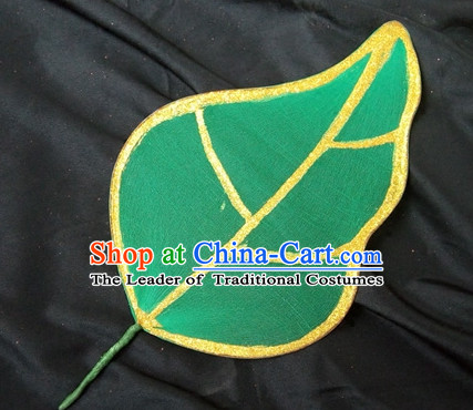 0.6 Meter Green Leaf Decorations Fan Dance Props Props for Dance Dancing Props for Sale for Kids Dance Stage Props Dance Cane Props Umbrella Children Adults