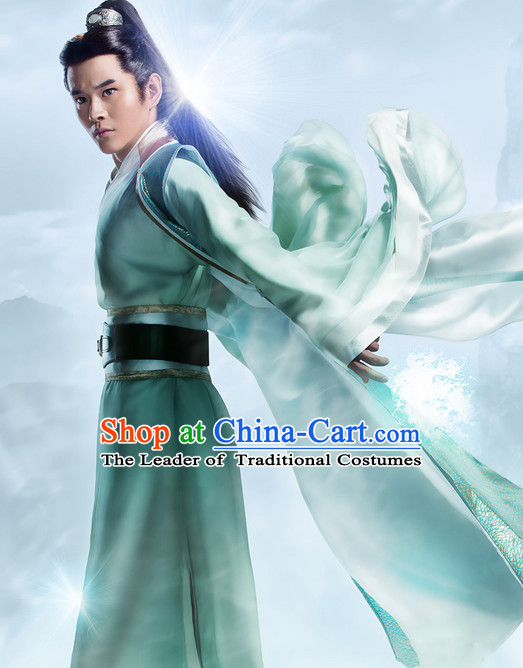 Chinese Ancient Swordsman Knight Costumes Complete Set for Men