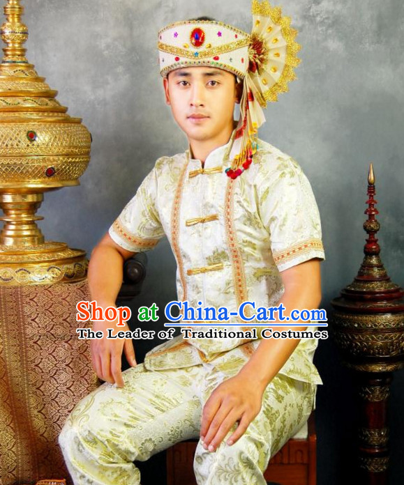 Traditional National Thai Dress Thai Traditional Dress Dresses Wedding Dress online for Sale Thai Clothing Thailand Clothes Complete Set for Men Boys Youth