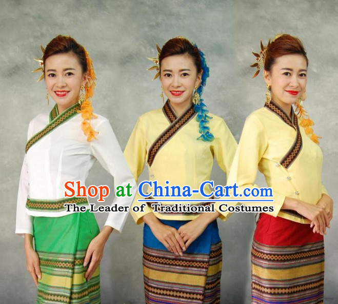 Traditional National Thai Dress Thai Traditional Dress Dresses Wedding Dress online for Sale Thai Clothing Thailand Clothes Complete Set for Women Girls Adults Youth Kids