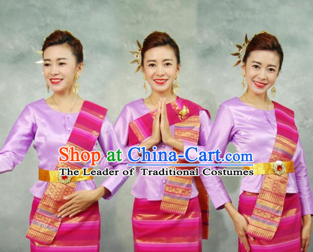 Traditional National Thai Dress Thai Traditional Dress Dresses Wedding Dress online for Sale Thai Clothing Thailand Clothes Complete Set for Women Girls Adults Youth Kids