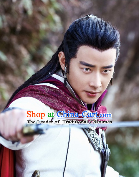 Ancient Chinese Black Wig Wigs and Hair Accessories for Men