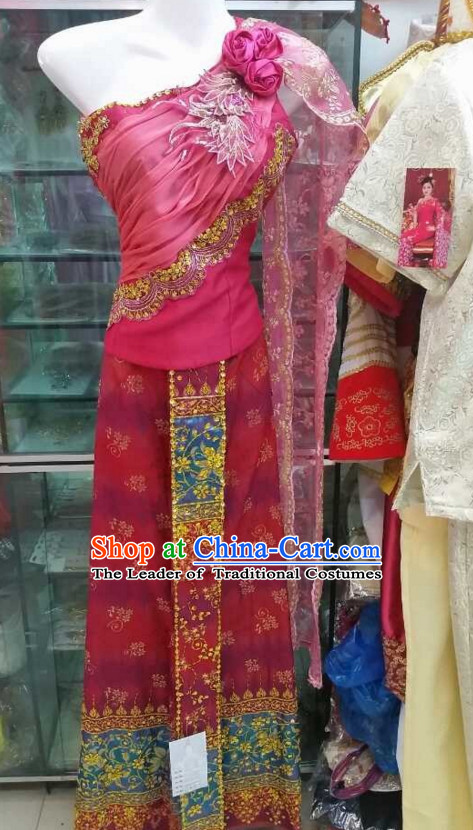 Traditional National Thai Garment Dress Thai Traditional Dress Dresses Wedding Dress Complete Set for Women Girls Adults Youth Kids