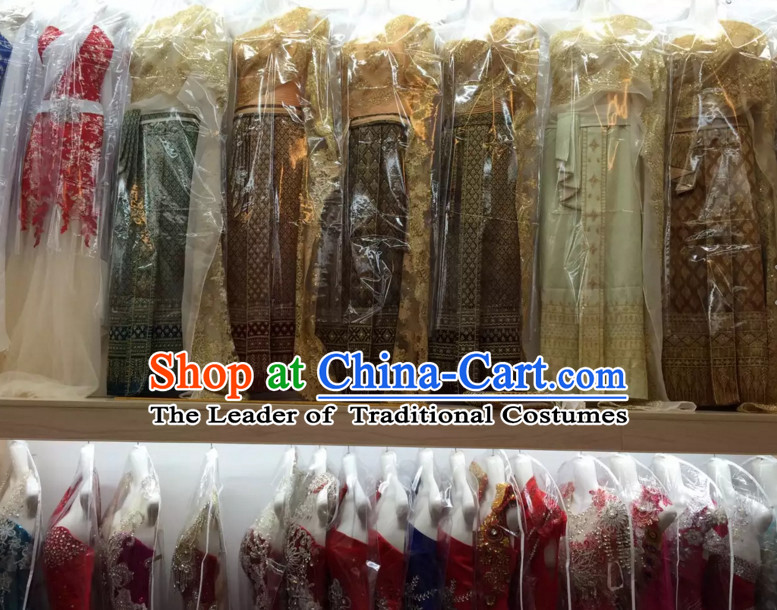 Top Traditional National Thai Garment Dress Thai Traditional Dress Dresses Wedding Dress Complete Set for Women Girls Youth Kids Adults