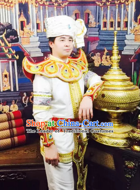 Top Traditional National Thai Garment Dress Thai Traditional Dress Dresses Wedding Dress Complete Set for Men Boys Youth Kids Adults