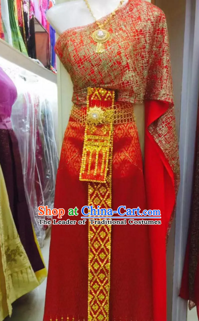 Top Traditional National Thai Costumes Garment Dress Thai Traditional Dress Dresses Wedding Dress Complete Set for Women Girls Youth Kids Adults