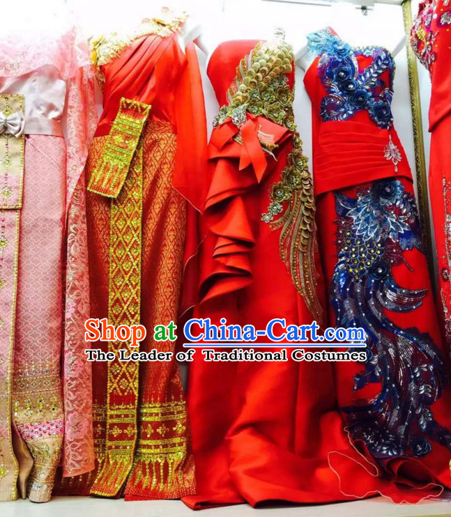 Top Traditional National Thai Costumes Garment Dress Thai Traditional Dress Dresses Wedding Dress Complete Set for Women Girls Youth Kids Adults