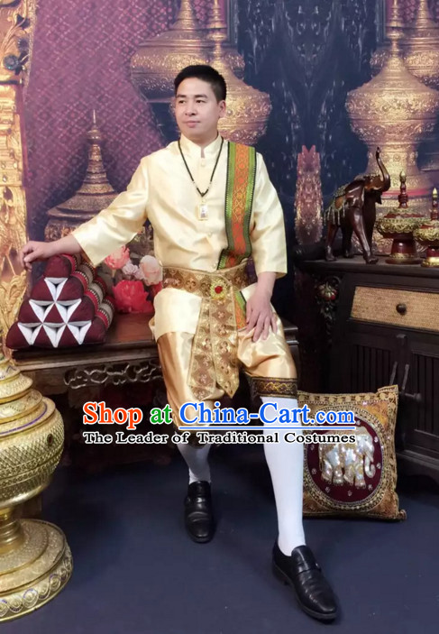 Top Traditional National Thai Garment Dress Thai Traditional Dress Dresses Wedding Dress Complete Set for Men Boys Youth Kids Adults