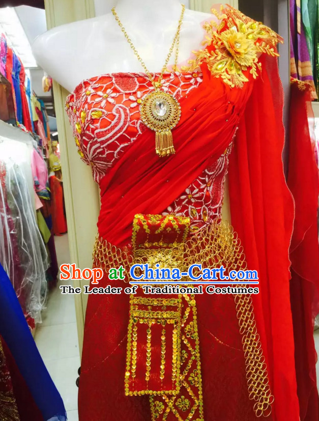 Top Traditional National Thai Costumes Garment Dress Thai Traditional Dress Dresses Wedding Dress Complete Set for Women Girls Youth Kids Adults