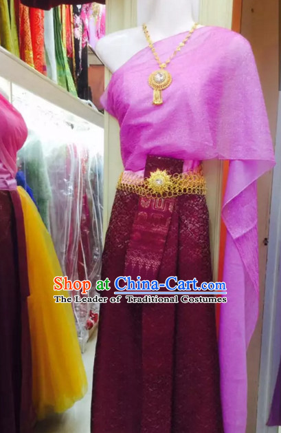 Top Traditional National Thai Costumes Garment Dress Thai Traditional Dress Dresses Wedding Dress Complete Set for Women Girls Youth Kids Adults