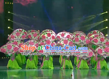 Traditional Hands Painted Chinese Fans Oriental Fan Folk Dance Hand Fan Dance Ribbons Cultural Dances