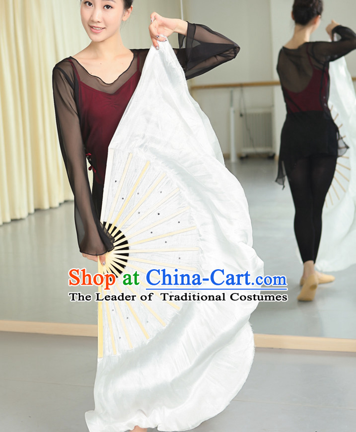 Professional Traditional Chinese Beijing Dance Academy Color Transition Two Sides Pure Silk Dance Fan