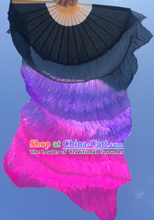 Pure Silk Color Transition Changing Competition Chinese Dance Fan Cultural Fans