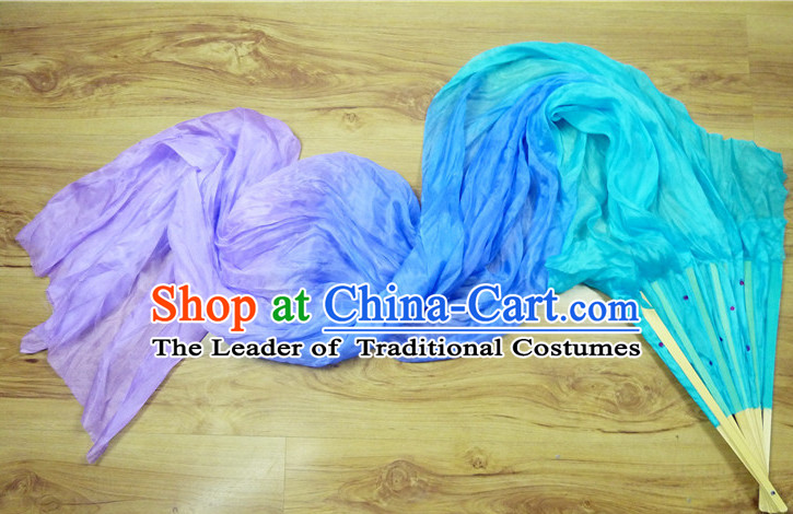 Pure Silk Color Transition Changing Competition Chinese Dance Fan Cultural Fans