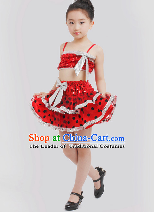 Chinese Competition Modern Dance Costumes Kids Dance Costumes Folk Dances Ethnic Dance Fan Dance Dancing Dancewear for Children