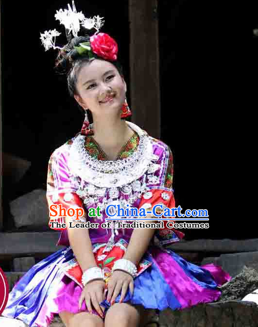 Chinese Folk Miao Ehtnic Clothing for Women