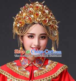 Traditional Chinese Bridal Hat Headdress for Women