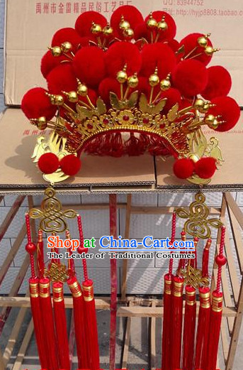 Chinese Headdress Opera Stage Performance Phoenix Crown Hat for Adults Kids Children Women Girls