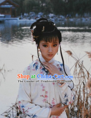 Dream of Red Chamber Lin Daiyu Black Long Wig for Women or Girls