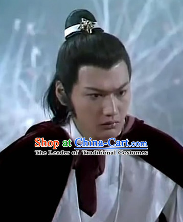 Chinese Fashion Black Long Wigs and Hair Accessory for Men