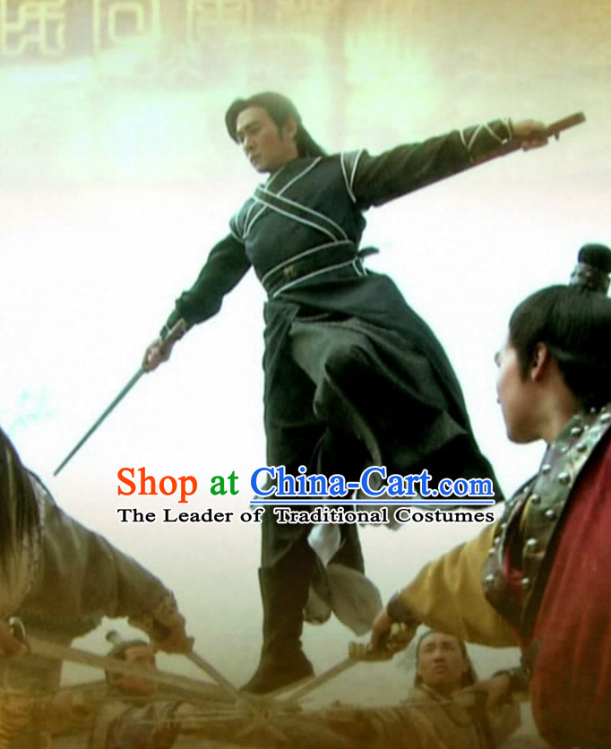 Ancient Chinese Traditional Kung Fu Master National Hanfu Dress Costumes Clothes Ancient China Clothing for Men or Boys