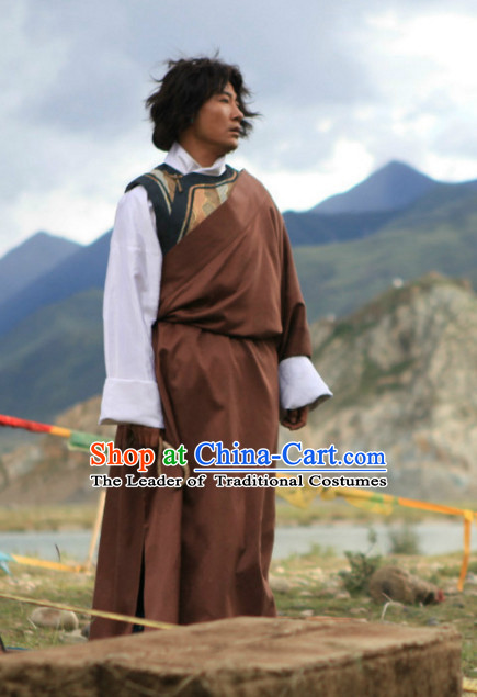 Traditional Chinese Style Tibetan Clothing Complete Set for Men