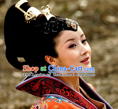 Chinese Traditional Style Princess Black Wigs and Headpieces Hairpieces Hair Jewelry for Women