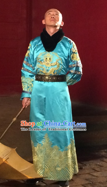 Traditional Chinese Ancient Prince Costumes and Hat Complete Set for Men