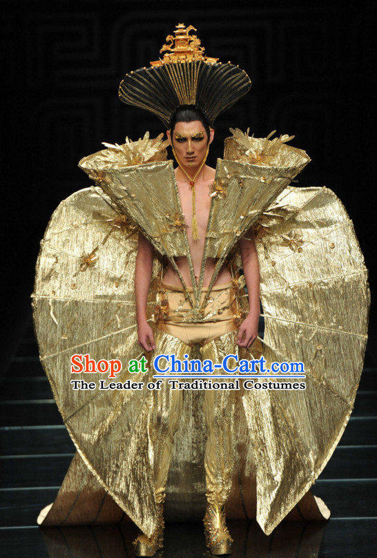 Asian Chinese Fashion Custom Tailored Custom Make Made to Order Chinese Style Fantasy Custom Made Professional Stage Performance Costumes and Hair Decoration Headwear Complete Set