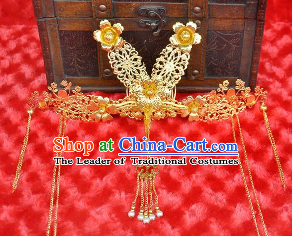 Chinese Traditional Ancient Hair Sticks Hair Ornaments Chopsticks Gold Hair Pins Hairsticks Oriental Asian Head Jewellery Hair Clips Hair pIeces Hair Style