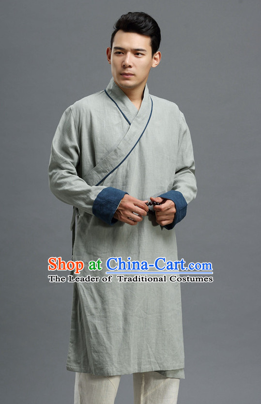 Asian Chinese Traditional Style Mandarin Long Coat for Men or Boys