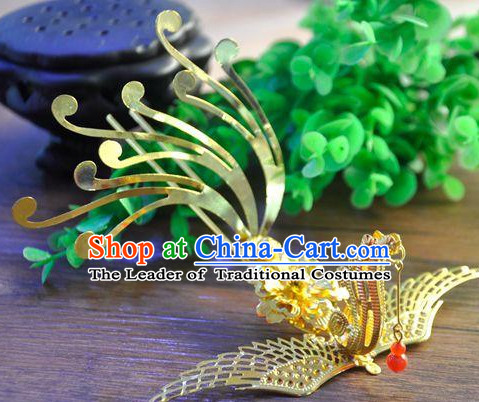 Chinese Traditional Ancient Imperial Hair Sticks Hair Ornaments Chopsticks Gold Hair Pins Hairsticks Oriental Asian Head Jewellery Hair Clips Hair pIeces Hair Style