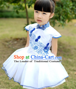 Traditional Chinese Classical Group Dance Dancing Costumes Complete Set for Girls