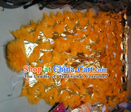 Chinese Traditional 100_ Natural Long Wool Lion Dance Tail Pants Claws Set