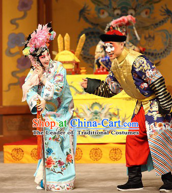 Chinese Beijing Opera Empress Costume and Hair Accessories Complete Set for Women