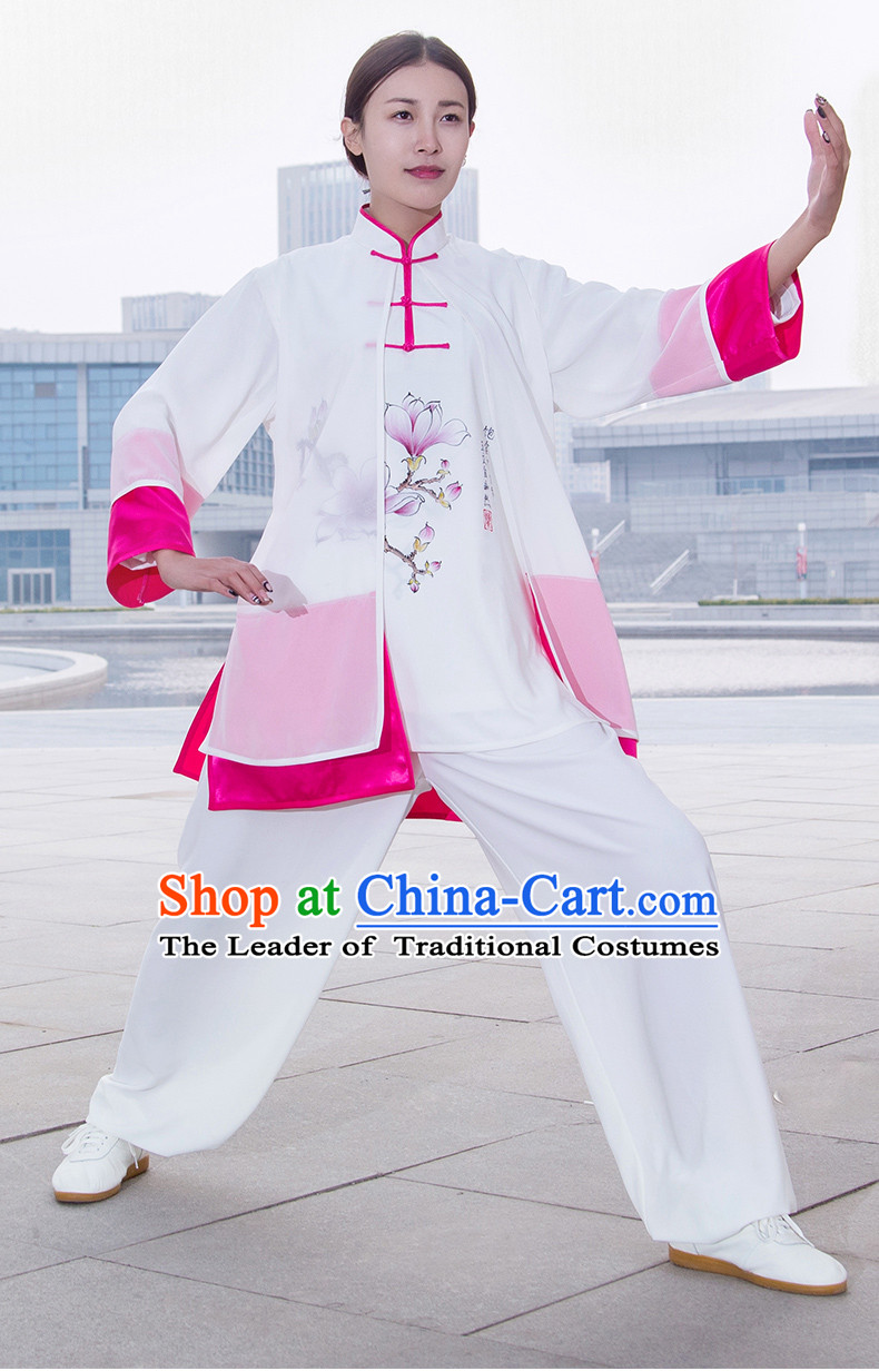 Chinese Traditional Mandarin Martial Arts Tai Chi Kung Fu Gong Fu Competition Championship Suits Uniforms for Women Children