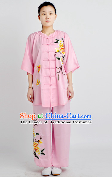 Chinese Classical Style Martial Arts Summer Wear Kung Fu Embroidered Uniforms